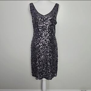 INC International Concepts Silver Sequin Mini Dress
